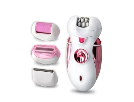 Depiladora facial para mujer Kit de depilación facial Depiladora para todo el cuerpo Afeitadora eléctrica Maquinilla de afeitar Recortadora Rosa AU...