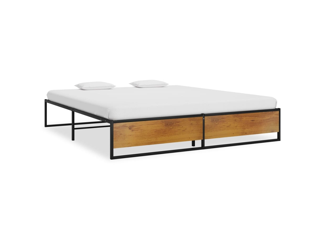Estructura De Cama Sin Colchón Metal Negro 180x200 Cm