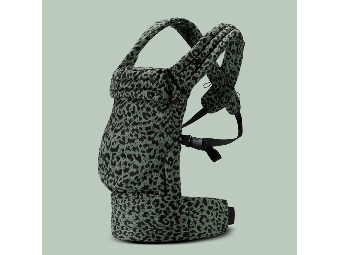 Portabebés Digitallab con estampado de leopardo, suave y ajustado, fácil de llevar y económico (verde)