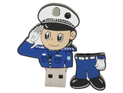 Unidad Flash Usb De 32g De Goma Suave Con Diseño De Policía Caricatura Para Windows 98/me/2000/xp Usb2.0