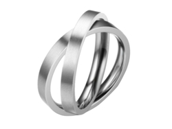Anillo Apilable De Compromiso De Acero Inoxidable Intercambiable Estilo Clásico Talla 7 Plata