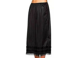 Falda Petticoat Larga De Encaje Para Mujer Con Poliéster Y Spandex Xl Negro