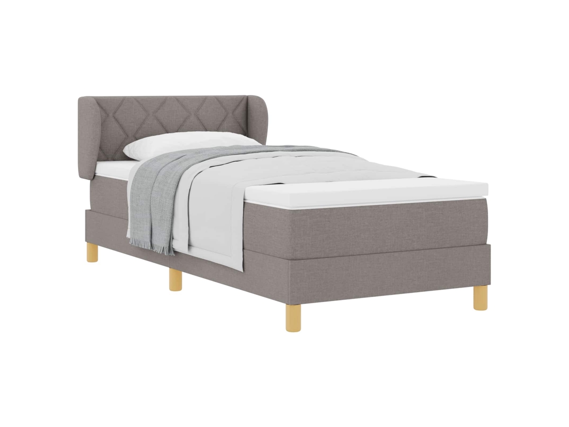 Maison Exclusive - Cama Tipo Box Spring Con Colchón Taupé 90 X 190 Cm Tela