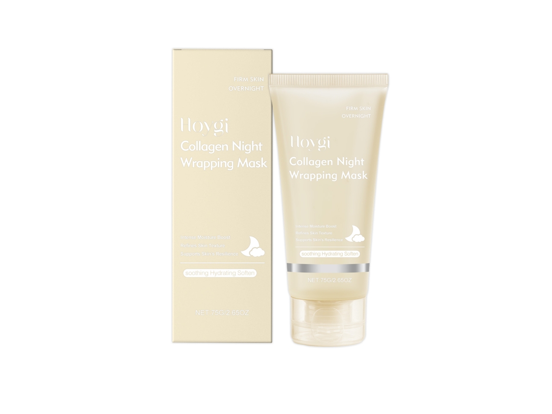 Mascarilla nocturna revitalizante de colágeno que se retira fácilmente.