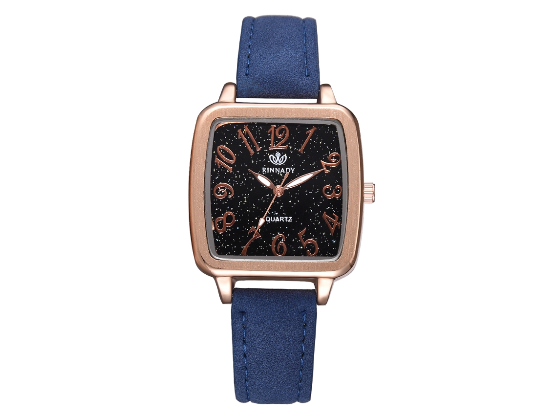 Reloj Analógico De Cuarzo Con Correa Ajustable De Pu, Estilo Clásico, Elegante Y Lujoso (azul)