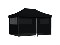 Tienda de fiesta plegable Pop-Up con 4 paredes VIDAXL laterales negra