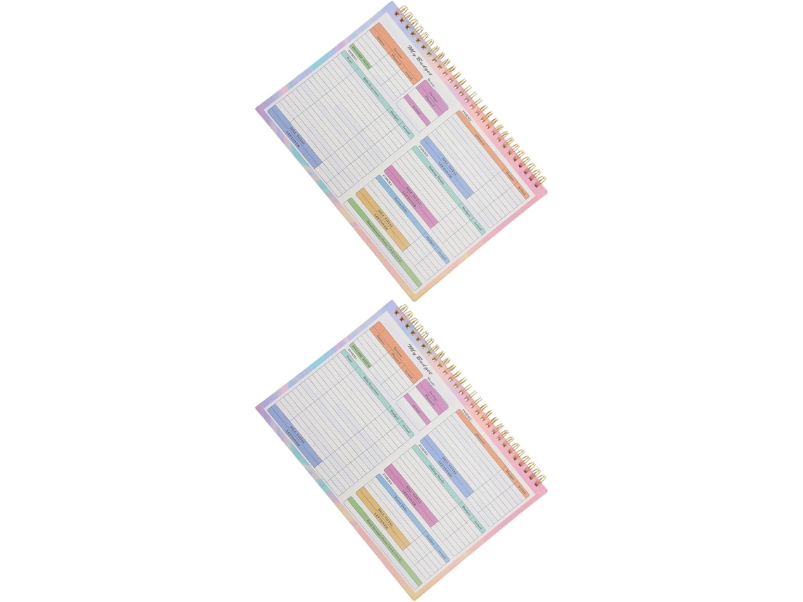Cuaderno Planificador De Presupuesto Portátil De 2 Piezas, Sin Fecha, Para Registrar Gastos Semanales Y Controlar El Dinero En Casa.