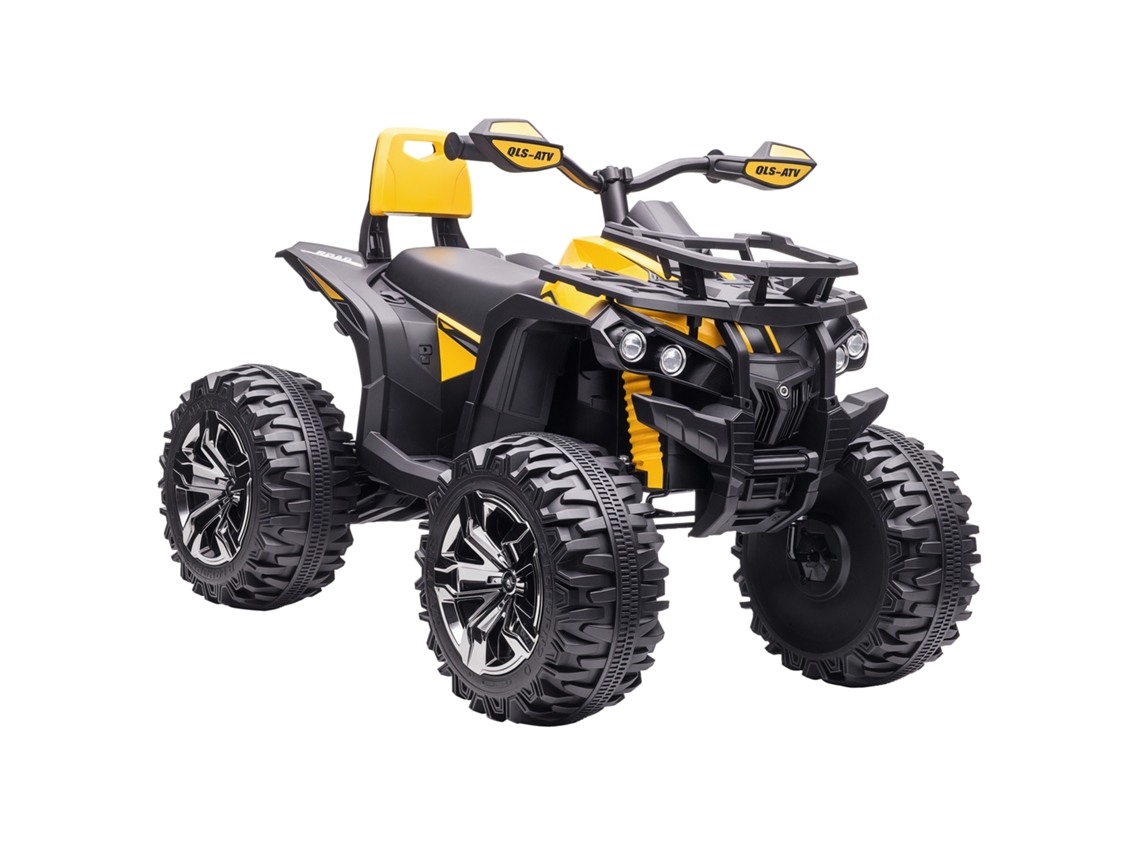 Quad Eléctrico 12v Para Niños +3 Años Con 2 Motores Faros Música Neumáticos De Suspensión Botones Avance Y Retroceso Vehículo A Batería 100x65x73 Cm