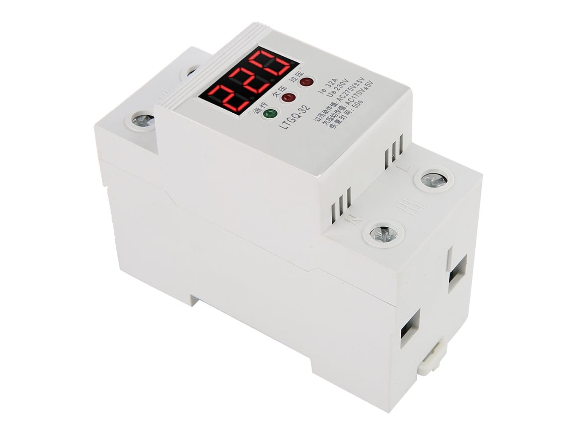 Protector De Voltaje Automático 230v Ac Con Reconexión 2p/32a Relé De Subtensión Digital
