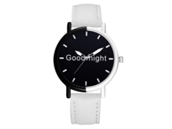 Reloj Gaiety Casual Quartz con esfera redonda y correa de PU blanca.