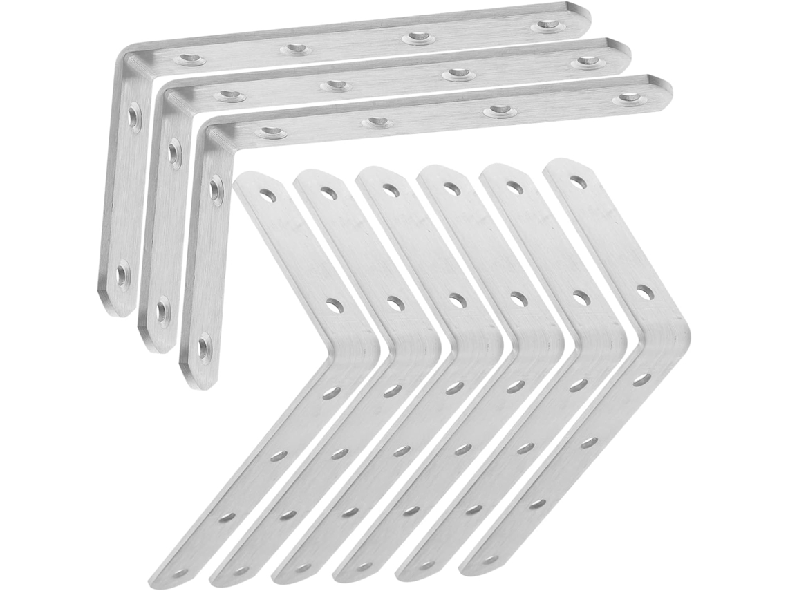 Juego De 10 Soportes Angulares Con Soportes De Montaje En Pared Para Estantes Y