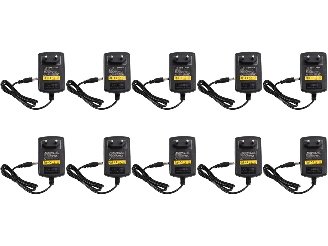 10 Cargadores Estadounidenses Con Enchufe De Ca De 110 V A 220 V, Convertidor De Cc De 24 V Y 1 A, Adaptador De Corriente Negro