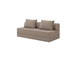Sofá Modular 3 Lugares Convertible Veludo Regular Taupe