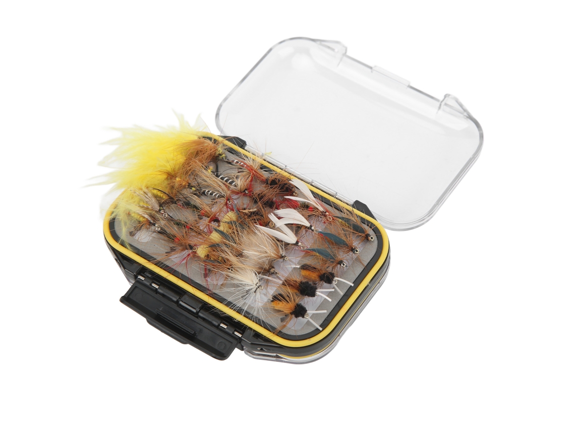 Kit De Señuelos Para Pesca Con Mosca, 60 Señuelos De Insectos Simulados Con Estuche Transparente De Acero Inoxidable.