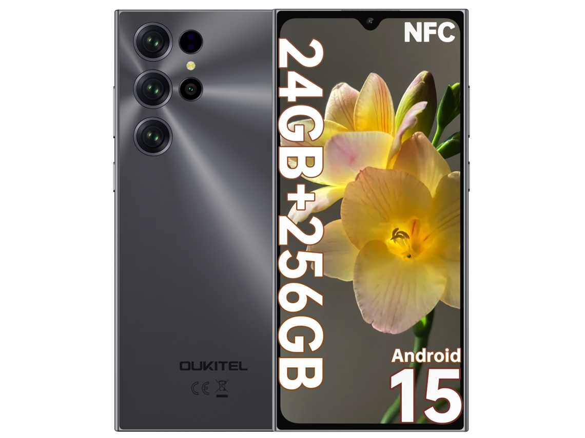 Smartphone Oukitel C61 Pro 24 Gb 256 Gb 6.88" Hd+ 90hz Pantalla Batería 5150mah Android 15 Nfc Gris