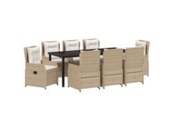 Maison Exclusive - Conjunto De Comedor De Jardín 9 Pcs Beige Y Gris Claro