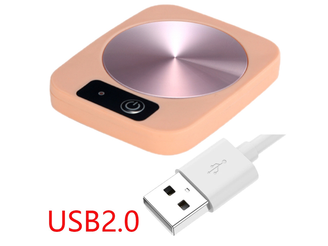Calentador de tazas Digitallab con aislamiento térmico para taza USB (rosa)