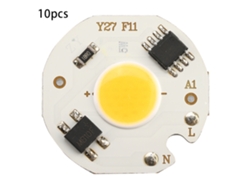 Yncm2026-10 Piezas Bombilla De Foco Cob Chip Fuente De Luz Integrada 5w Ac220v Alto Brillo Cálido