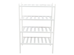 NEVEANCE Organizador de Zapatos de Bambú Blanco, Estante de 4 Niveles Apilable para Casa, Hotel y Dormitorio