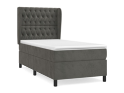 Maison Exclusive - Cama Box Spring Con Colchón Terciopelo Gris Oscuro 100x200 Cm