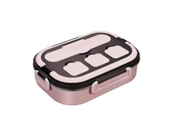 Caja De Almuerzo Aislada Acero Inoxidable 304 Con Compartimentos Y Caja De Condimentos Anti-fugas