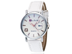 Reloj Analógico De Cuarzo Para Hombre Zhoulianfa Blanco Con Correa De Cuero Sintético.