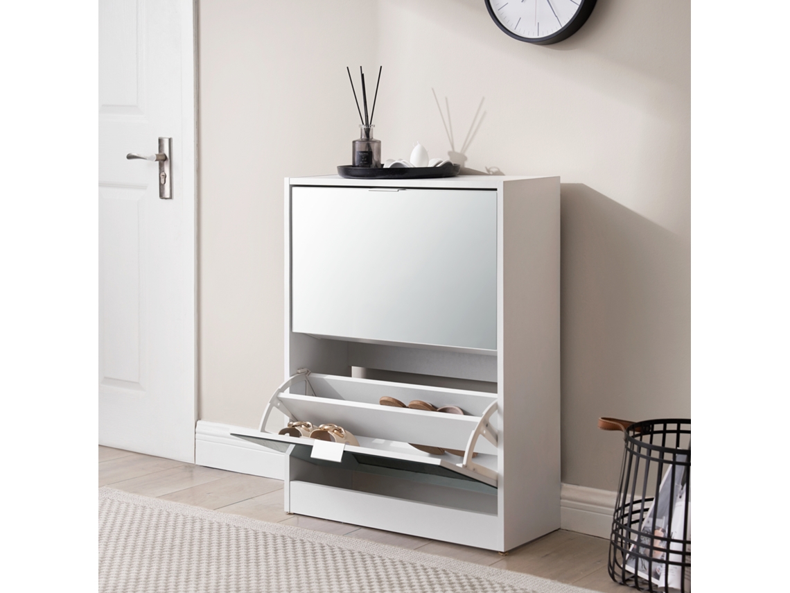 Zapatero Kragerø 2 compartimentos máx. 12 pares aglomerado 80 x 60 x 24 cm - Blanco [EN.CASA]