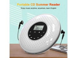 Reproductor De Cd Portátil Con Conector Para Auriculares Con Cable De 3,5 Mm, Compatible Con Tarjeta Tf, Pantalla Lcd, Botones Táctiles Y Función De Repetición Ab.