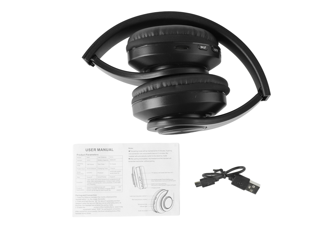 Auriculares Inalámbricos Bluetooth Con Sonido Estéreo Y Reducción De Ruido. Portátiles Plegables