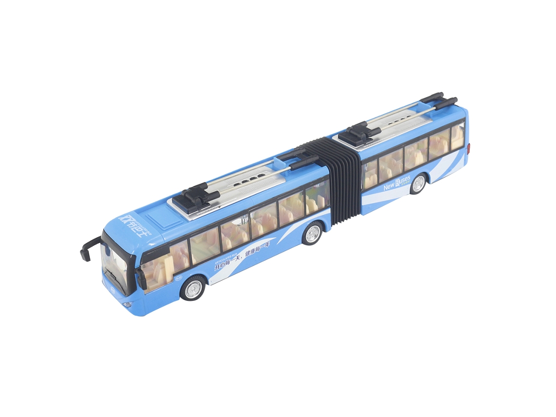 Autobús Eléctrico De Juguete Educativo Con Luces Para Niños, Modelo De Tráfico Azul.