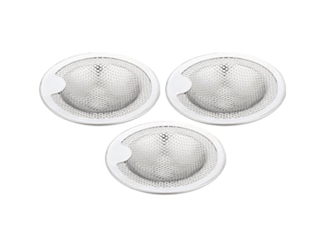 Colador de fregadero de cocina de 3 piezas, colador de desagüe de fregadero de acero inoxidable, apto para lavavajillas (M)