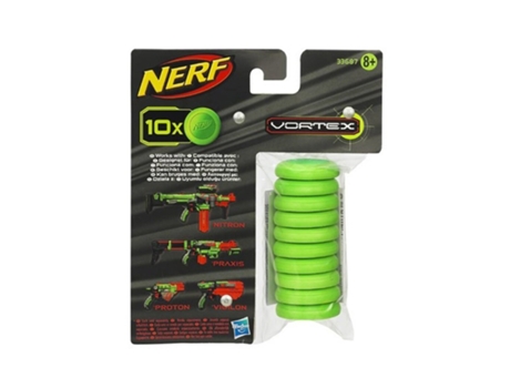 NERF Vortex Discos 10 Recambio (3 años)