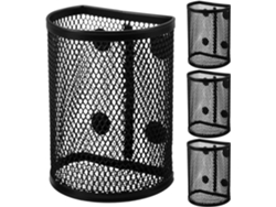 Juego De 4 Portalápices Magnéticos De Hierro Negro, Semicilíndricos.