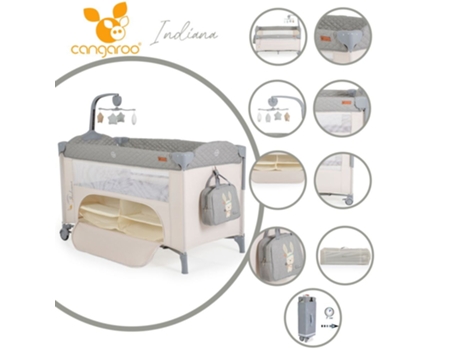 Cuna de Viaje INDIANA de CANGAROO grey