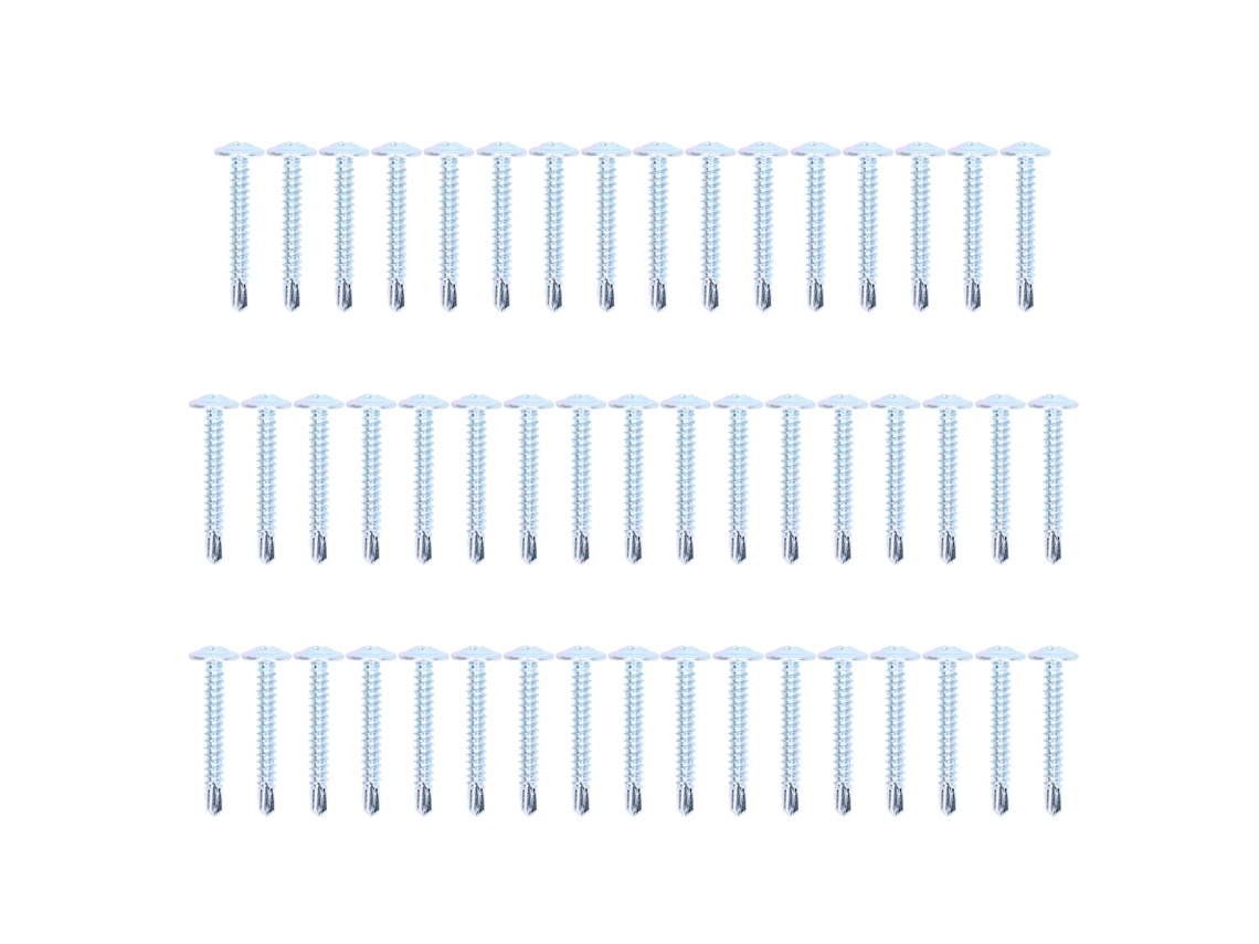 50 Tornillos Autorroscantes De Cabeza Phillips, Acero Al Carbono Galvanizado, 4,2 X 32 Mm Con Arandela Redonda