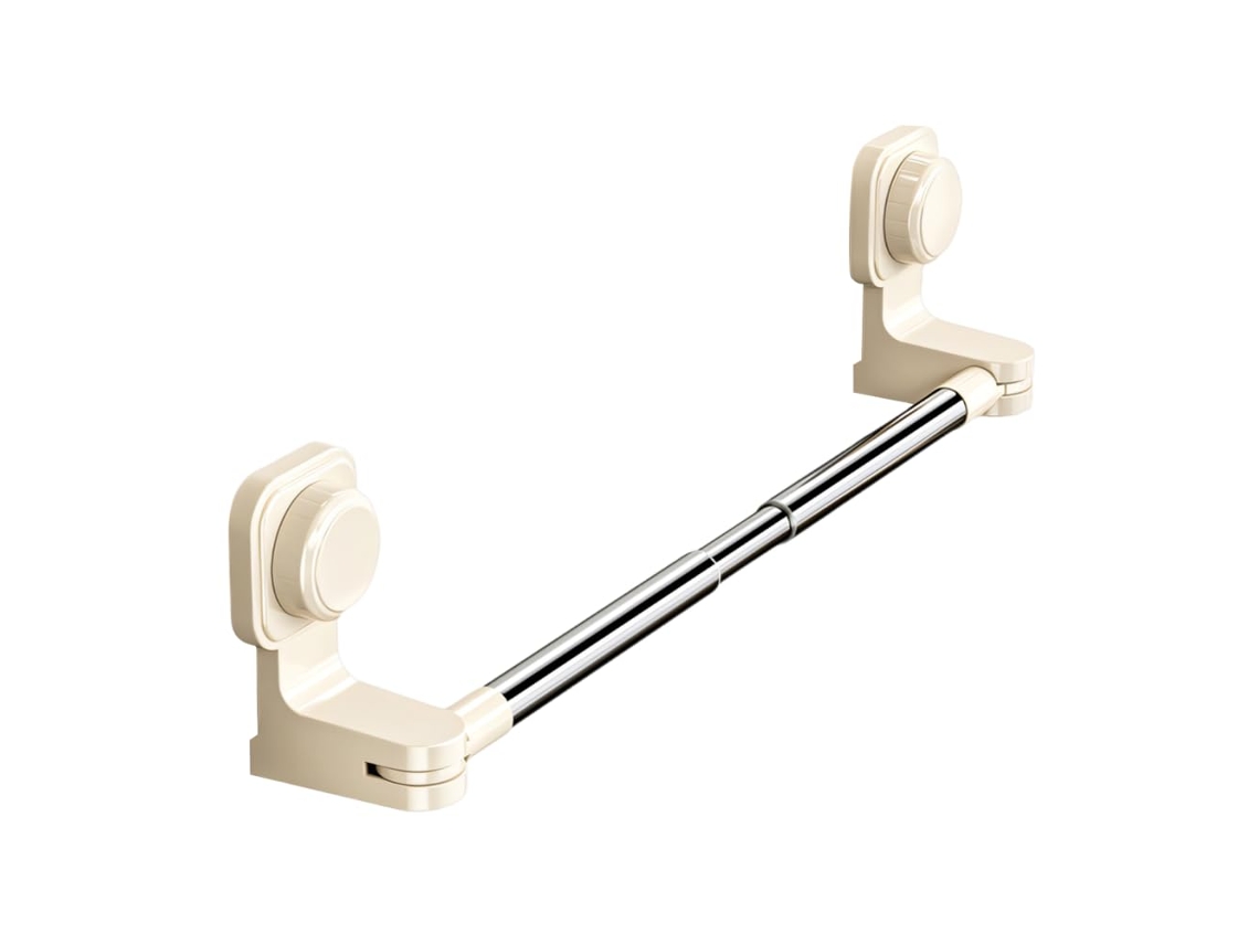 Toallero Extensible 30–60cm Sin Perforar, Regulable 180°, Color Blanco Para Pared.