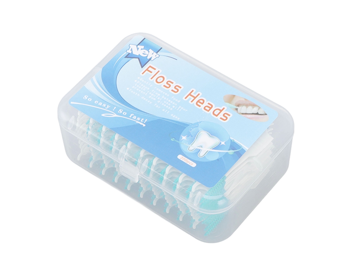Cepillo interdental desechable con cabezal de silicona suave, verde menta, 200 unidades, portátil para el cuidado bucal.