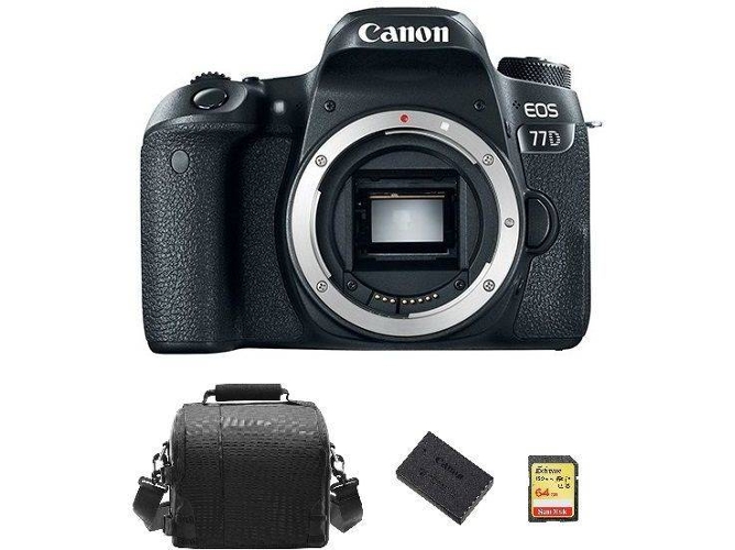 Kit Cámara Réflex CANON EOS 77D + 64GB SD + Bolsa + LP-E17