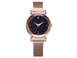 Reloj De Pulsera De Cuarzo De Oro Rosa, Estilo Sencillo, Cierre Magnético.