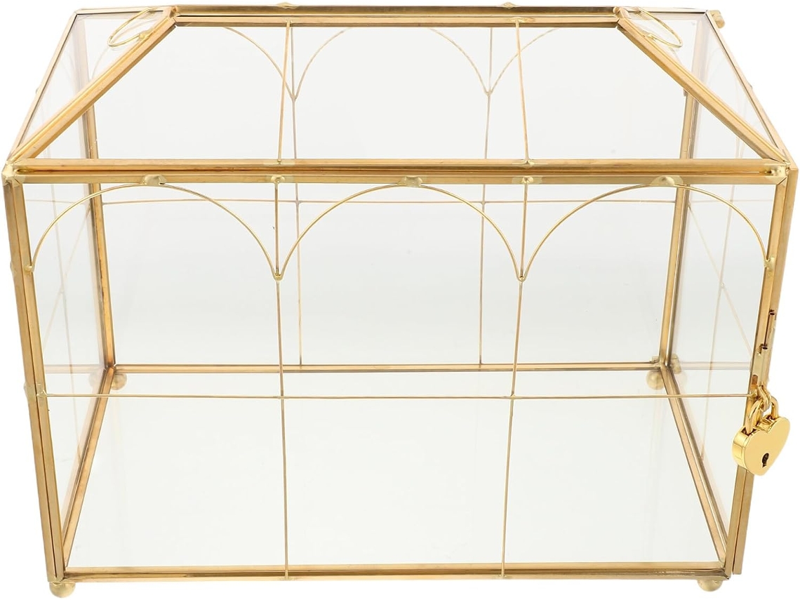 Caja para tarjetas de boda con cerradura, compartimentos, diseño elegante, material ideal para organizar recuerdos - GOKOCO