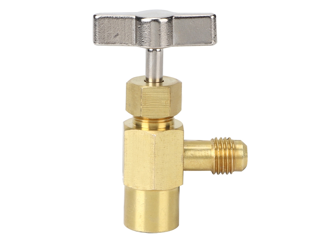Abridor de cilindros de refrigerante Primerox R134a con rosca hembra ACME de 1/2", herramienta para aire acondicionado.