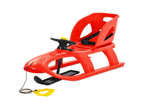 vidaXL Trineo con asiento y volante polipropileno rojo 102,5x40x23 cm