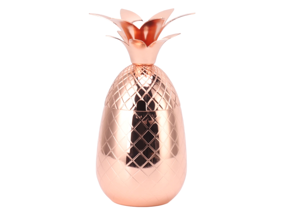 Coctelera Con Forma De Piña, De Acero Inoxidable, 500 Ml, Acabado En Oro Rosa Pulido, Para Uso Doméstico.