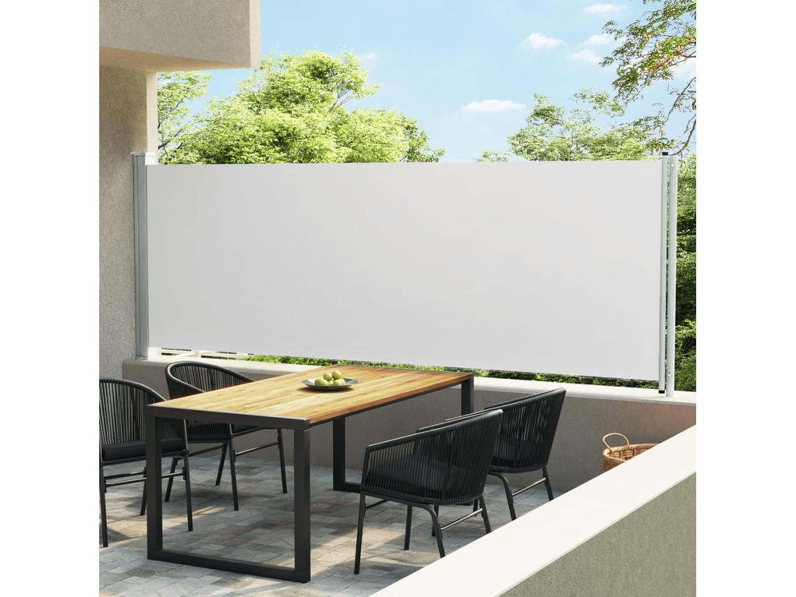 Toldo Lateral Retráctil De Jardín Crema 160x600 Cm