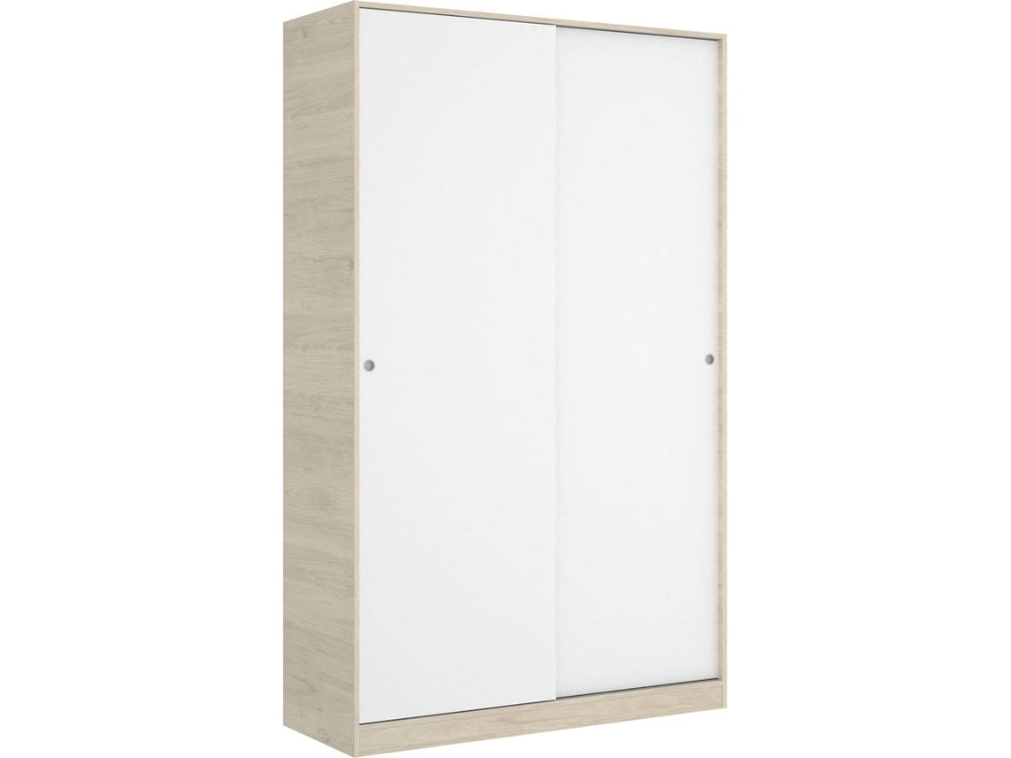 Armario 2 Puertas Corredera Plus 120 DKIT Slide (Natural/Blanco Brillo - 204x120x50 cm)