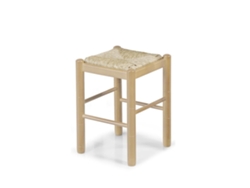 Banqueta Clássica de Madeira Natural 32x46x32cm Mónica Anea Natural FANMUEBLES