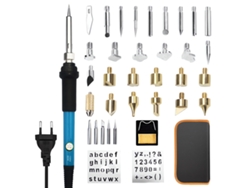Kit de soldador, kit de pirograbado con temperatura ajustable de 200 a 450 °C, herramientas de bricolaje para estampar, grabar y soldar.