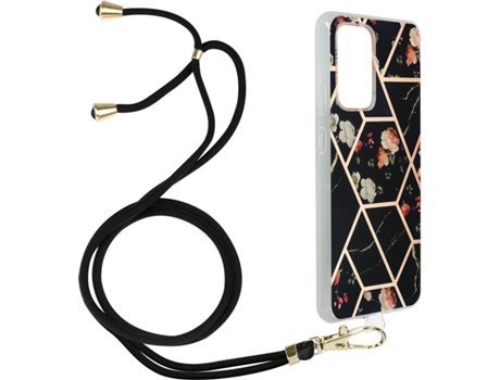 Funda Samsung Galaxy A72 AVIZAR Geométrico con Correa (Negro)
