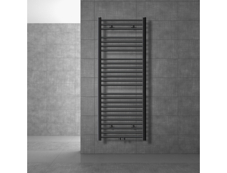 Radiador toallero de baño 600x1500mm calefactor recto antracita conexión central LUXEBATH