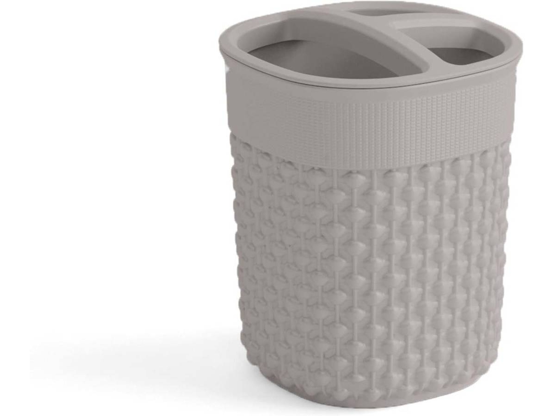 Vaso Porta Cepillos CURVER Filo (Gris - Plástico - 9 x 9 x 12 cm)